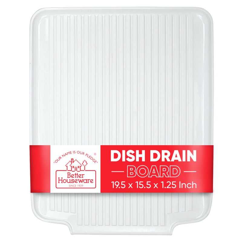 Better Houseware Drain Boards for Kitchen Counter Frosted Dish Drainer Mat Shields Countertops from Water Damage 19.5 x 15.5 x 1.25 - Image 1